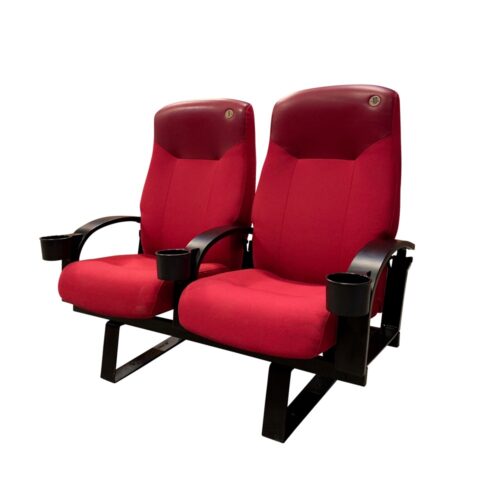 Skeie Lux, red with wood armrest, 2 chairs